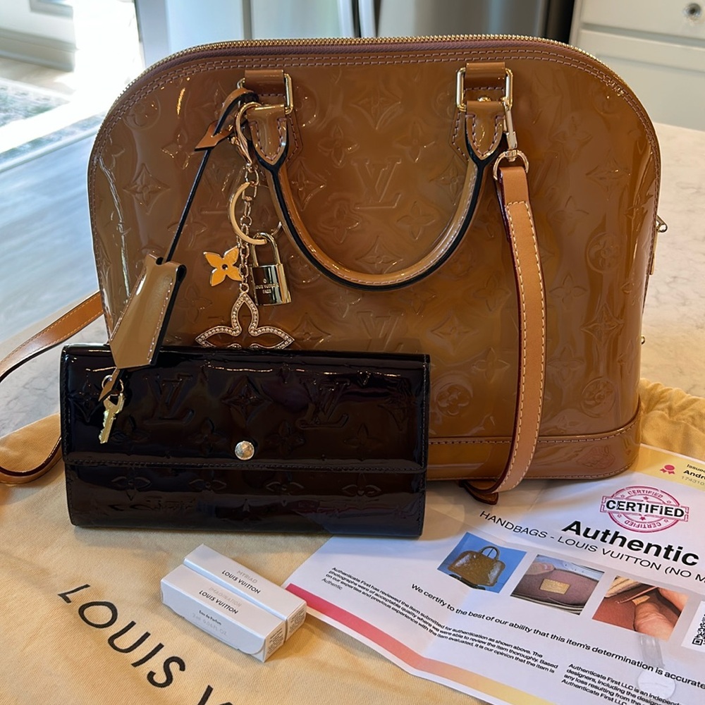 Louis Vuitton Vernis Patent Leather Monogram Alma W/Embossing Bundle